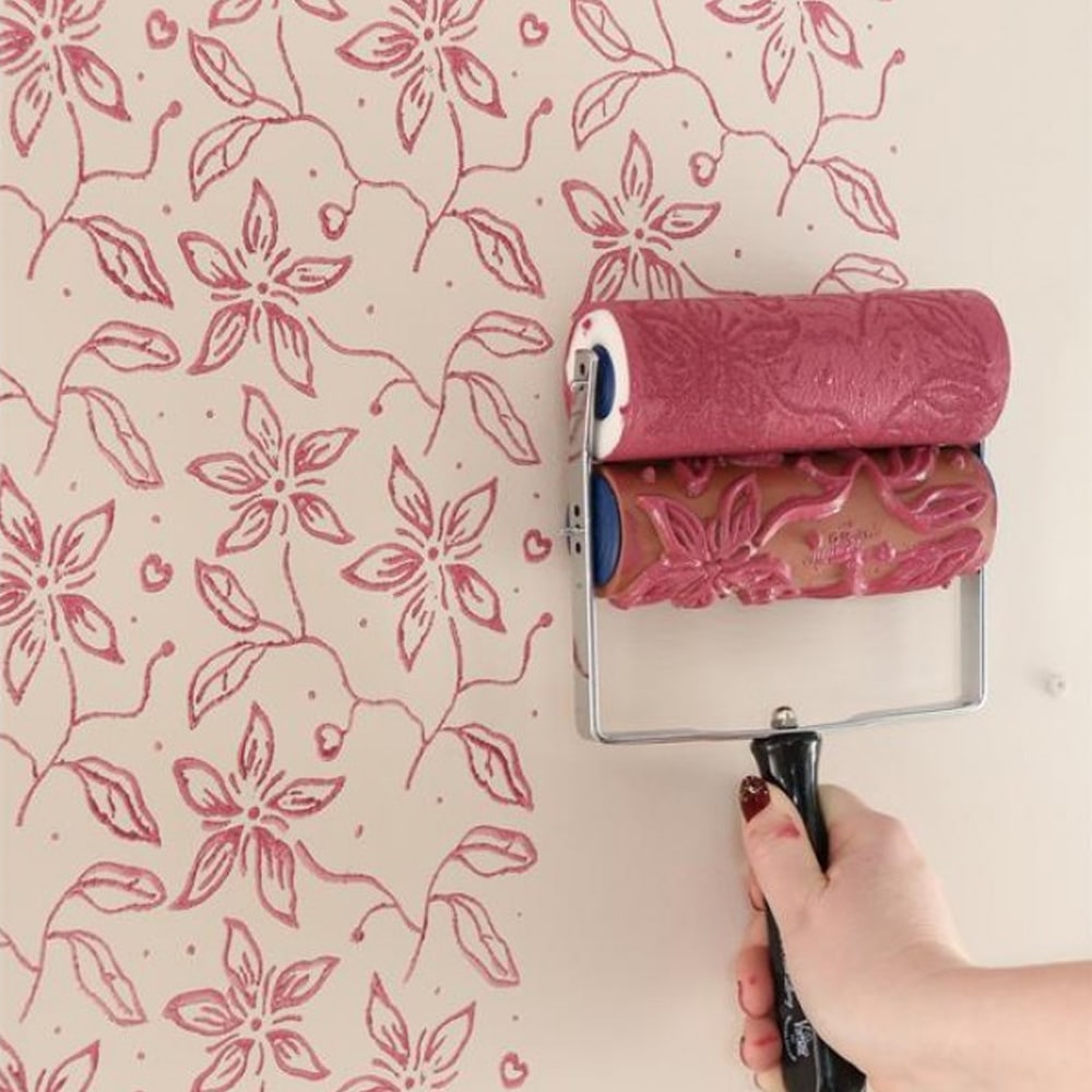Stencil Rulle Lille Blomst - Billede 3