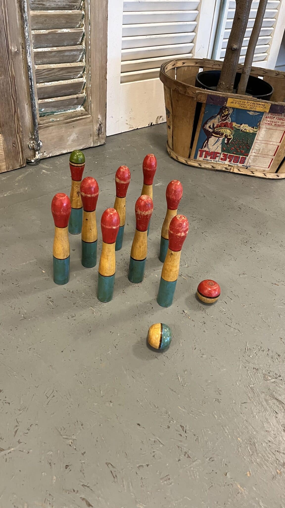 Gammelt Fransk Vintage Keglespil - Billede 4