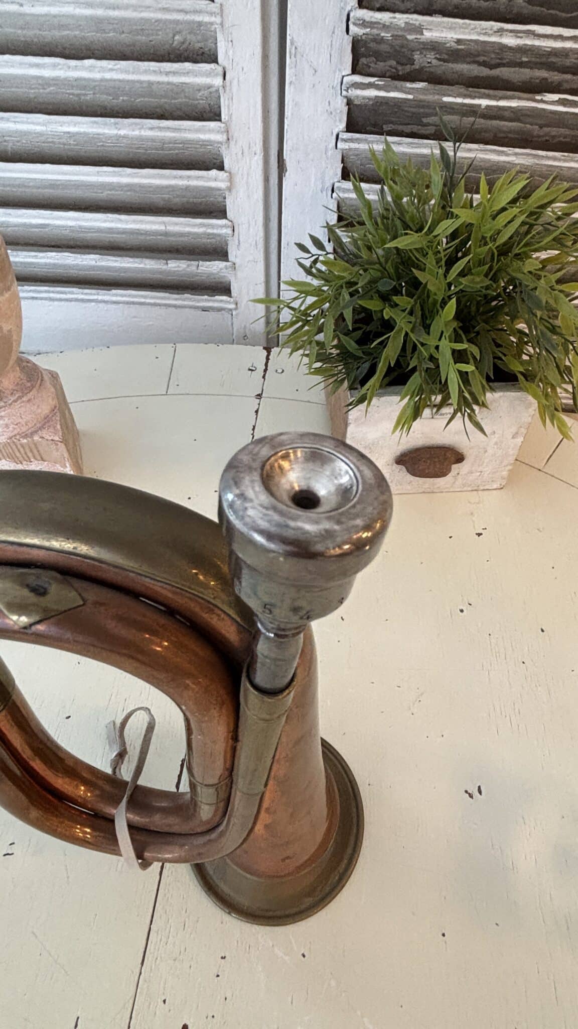 Gammelt Jagthorn i Messing & Kobber – Virker Fint - Billede 5