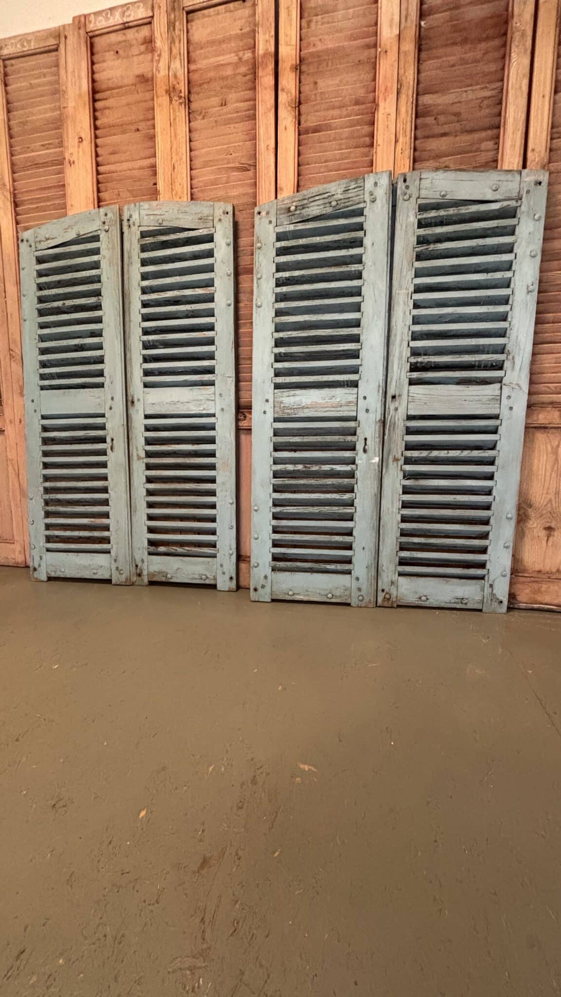 Gamle Franske Skodder – Smuk Blå Patina 139x84 - Billede 7