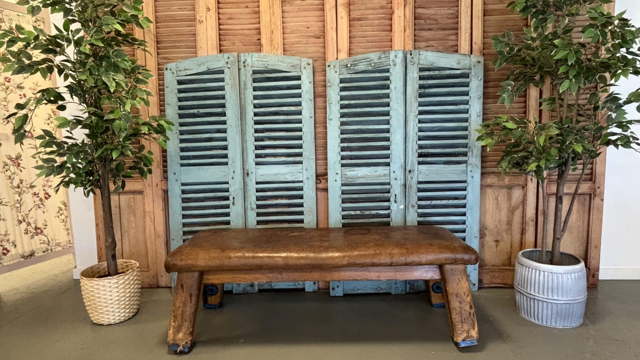 Gamle Franske Skodder – Smuk Blå Patina 139x84 - Billede 6