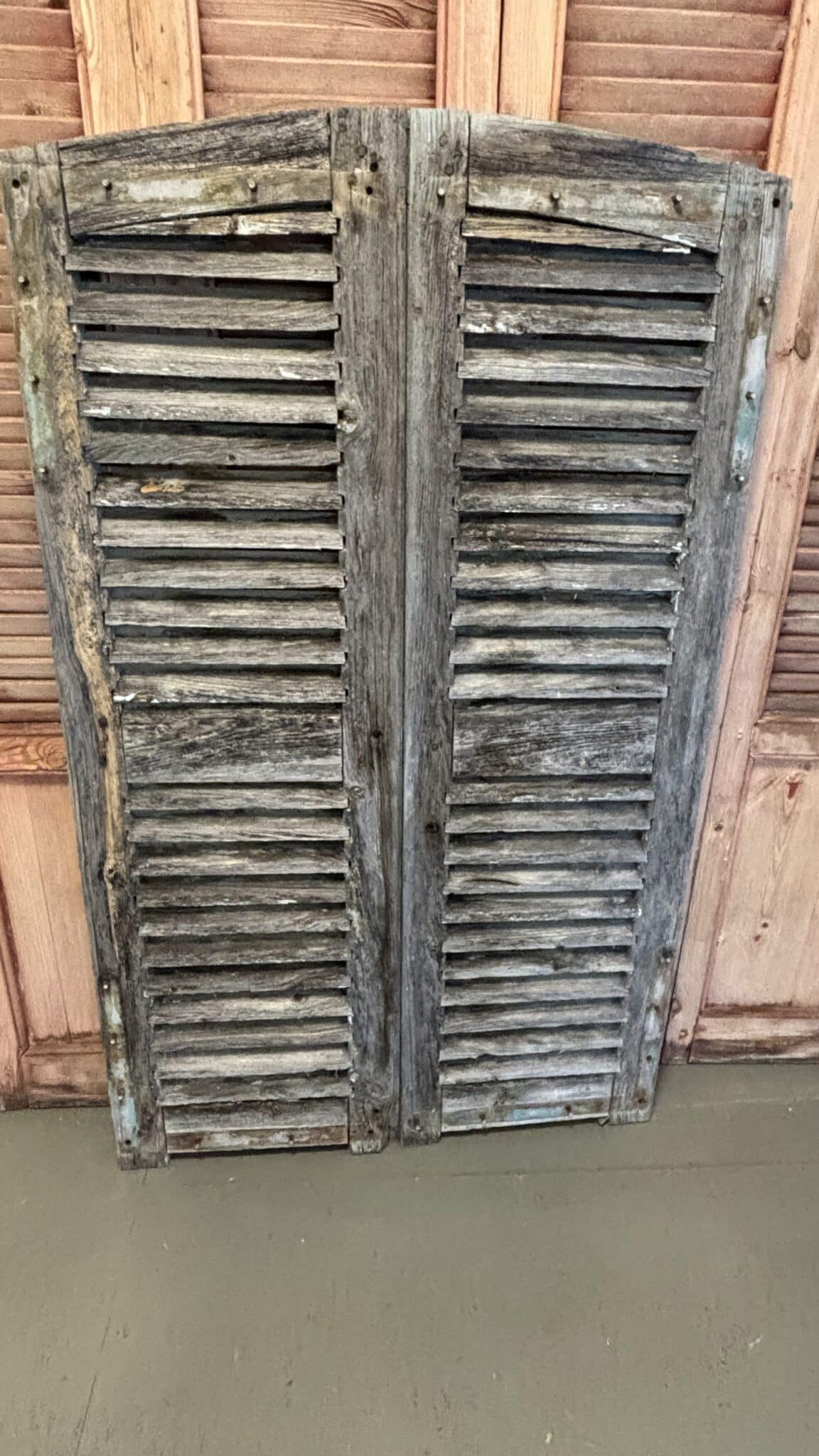 Gamle Franske Skodder – Smuk Blå Patina 139x84 - Billede 4