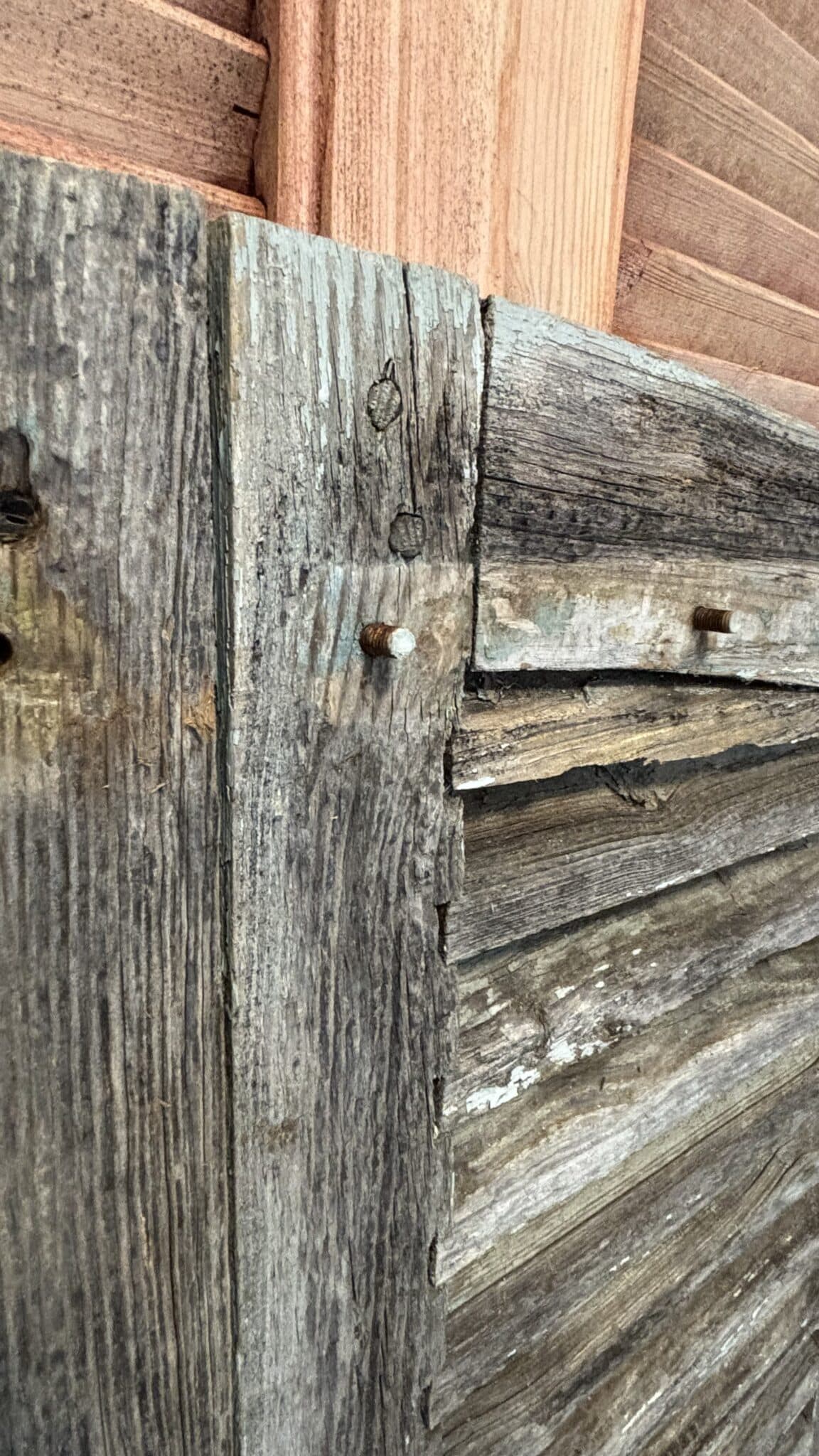 Gamle Franske Skodder – Smuk Blå Patina 139x84 - Billede 3