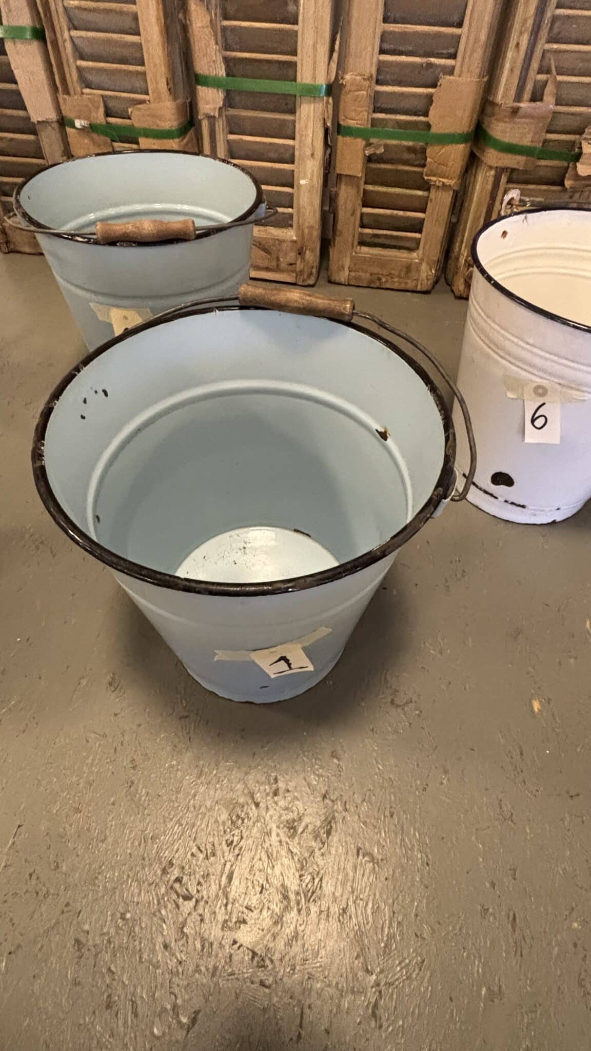 Store Flotte Tyske Emalje Spande - Billede 12